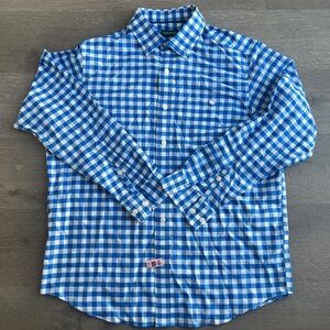 Orvis Blue and White Gingham Button-Down Shirt